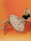 Abito vintage a pois con cuore nero anni '50