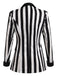 Blazer a righe con risvolto a contrasto bianco e nero anni '50