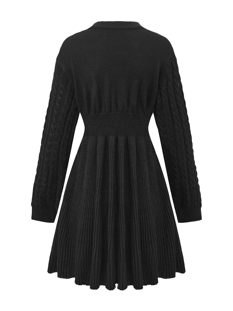 Abito in maglia con maniche a lanterna anni '40