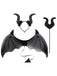3PCS Ali di pipistrello e bacchetta e cerchietto Halloween