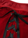 Abito da Babbo Natale in peluche con lacci e spalline rosso anni '70