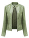 Giacca in pelle con collo alto e borchie anni '40