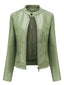 Giacca in pelle con collo alto e borchie anni '40