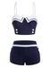 Costumi con bottoni spaghetti blu navy anni '50