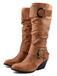 stivali alti cowboy in stile western con fibbia vintage