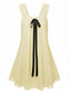 [Prevendita] Abito babydoll in pizzo con fiocco sulla schiena giallo anni '60