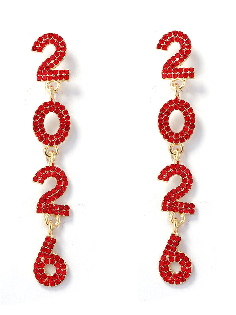 Orecchini pendenti con strass 2026 colorati per Capodanno