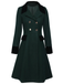 Cappotto con bottoni tinta unita verde scuro anni '50