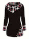 Maglione a quadri in maglia con cappuccio e bottoni anni '40