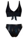 Bikini in pelle di serpente metallizzatacon laccetti anteriori anni '70