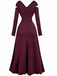 Abito plissettato con spalle scoperte bordeaux anni '40