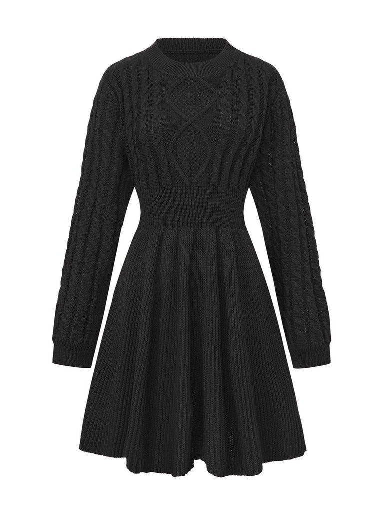 Abito in maglia con maniche a lanterna anni '40