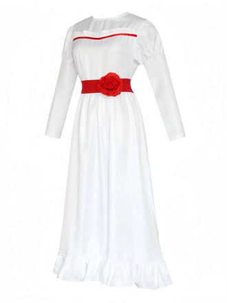 Abito ispirato alla bambola Annabelle bianco anni '40