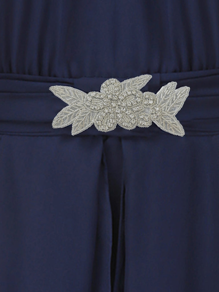 [Prevendita] Abito in pizzo e strass con patchwork blu anni '20