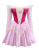 Abito stile principessa in tulle con spalle scoperte rosa anni '40
