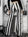 Pantaloni svasati a righe verticali bianco e nero anni '70