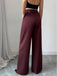 Pantaloni a gamba larga a vita alta bordeaux anni '60
