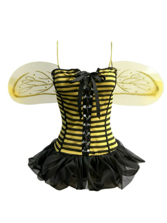 Costume cosplay da ape a righe giallo anni '60