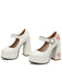 Scarpe Mary Jane con tacco alto fibbia e ritagli a cuore