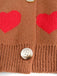 Cardigan in maglia con stampa a cuore per San Valentino anni '50