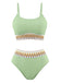 Bikini a coste con vita alta e motivo a zigzag anni '50