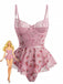 Pigiama rose con fiocco in pizzo rosa anni '30