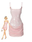 Mini abito con paillettes patchwork spalline sottilianni '80