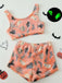 2PCS Pigiama in pile con fantasma Halloween arancione anni '60
