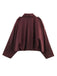 Giacca oversize in pelle scamosciata con risvolto anni '80