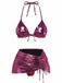 Bikini metallizzato con scollo all'americana anni '70
