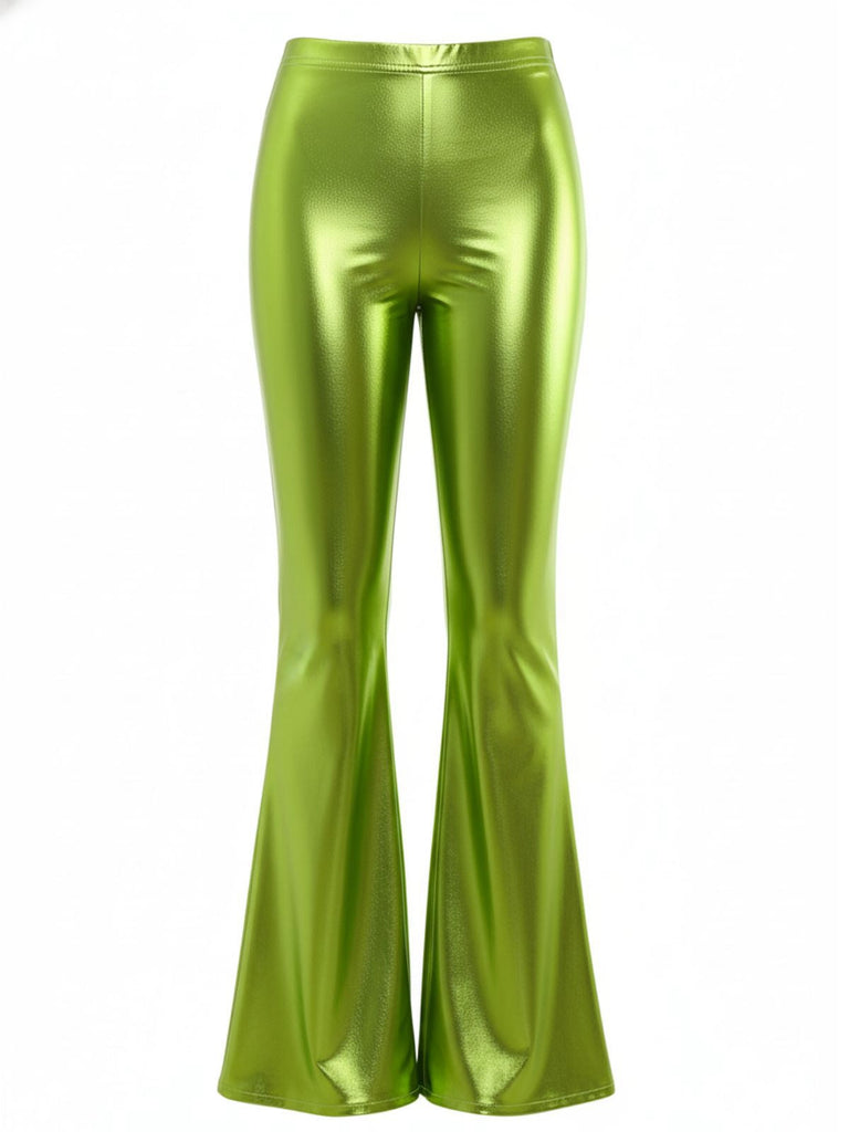 Pantaloni attillati metallizzati laser anni '70