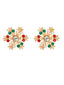 Orecchini vintage con strass e fiocco di neve natalizio
