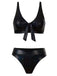 Bikini in pelle di serpente metallizzatacon laccetti anteriori anni '70