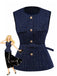Gilet con cintura e bottoni in tweed anni '60