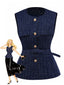 Gilet con cintura e bottoni in tweed anni '60