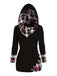 Maglione a quadri in maglia con cappuccio e bottoni anni '40