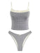 Completo tankini a quadri con pizzo rosso anni '50