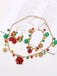 Set di collana e bracciale e orecchini con campanella a fiore Natale
