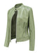 Giacca in pelle con collo alto e borchie anni '40