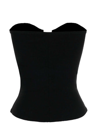 Top corsetto punk con borchie nero anni '80