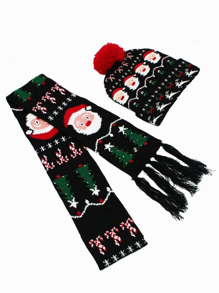 Set di cappello e sciarpa lavorati a maglia per Natale
