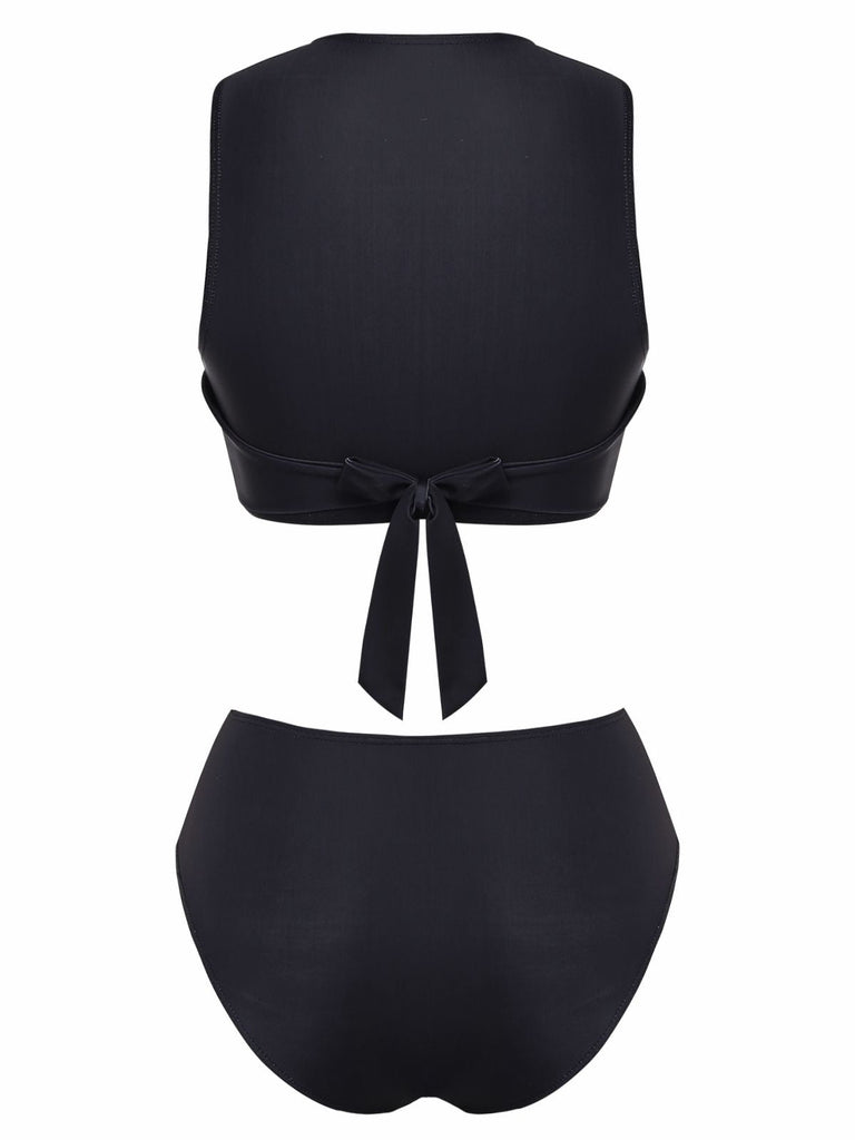 Tankini Explore The Beach nero anni '50