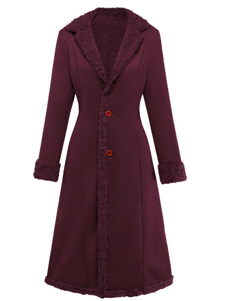 Cappotto in camoscio di media lunghezza con revers anni '30