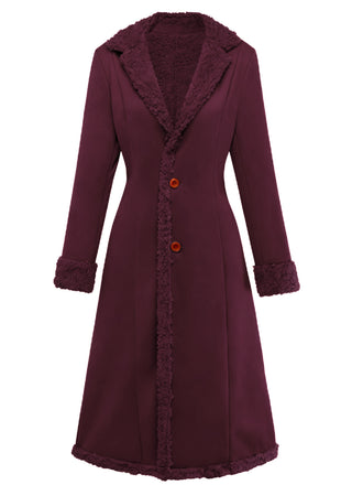 Cappotto in camoscio di media lunghezza con revers anni '30