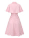 [Prevendita] Abito con mantella e revers a tinta unita rosa anni '50