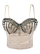 Corsetto punk con rivetti metallici in raso rock anni '80