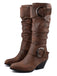 stivali alti cowboy in stile western con fibbia vintage