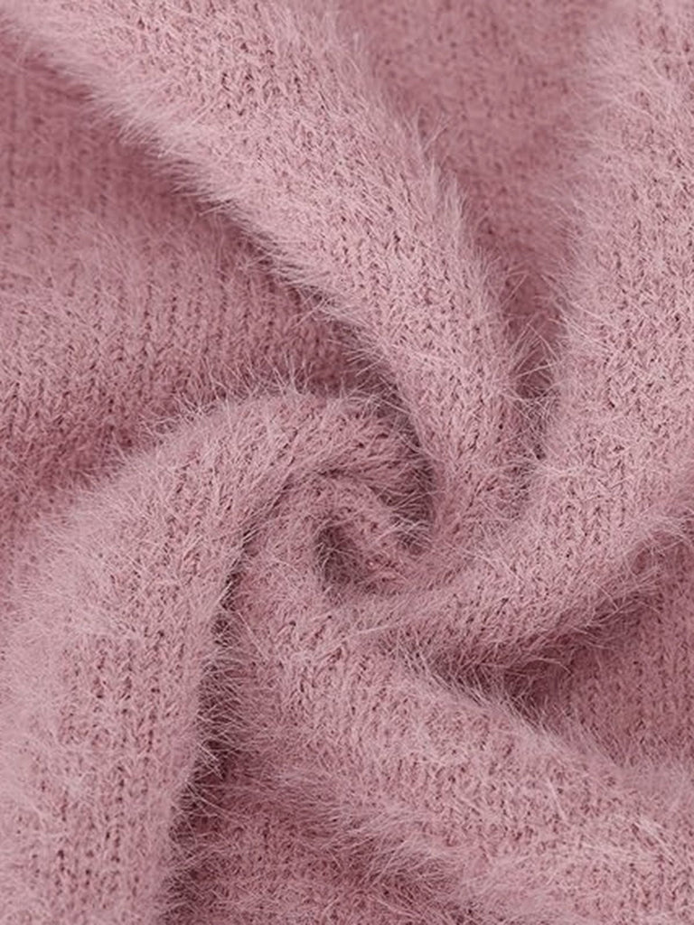 Abito in mohair con spalle scoperte e maniche lunghe anni '80