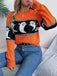 Maglione in maglia con fantasma Halloween arancione anni '40