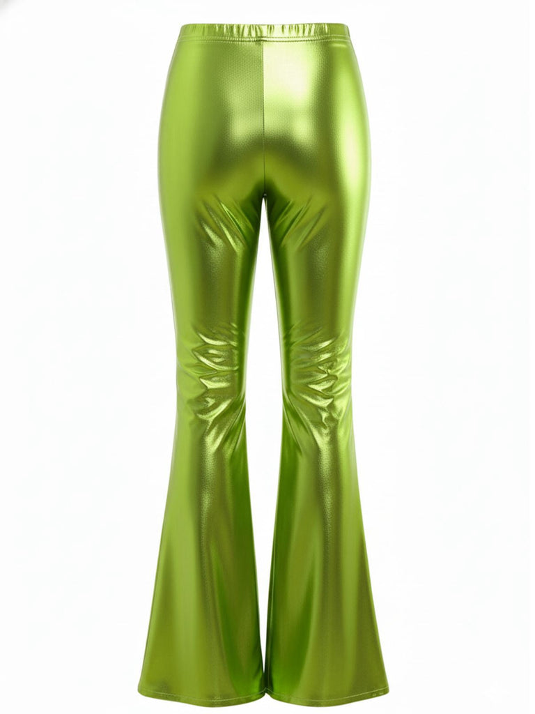 Pantaloni attillati metallizzati laser anni '70